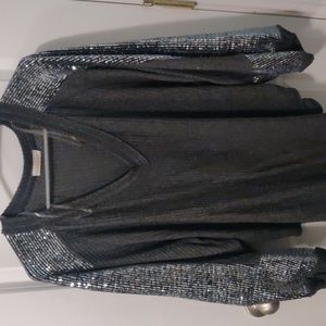 V neck sparkle sweater